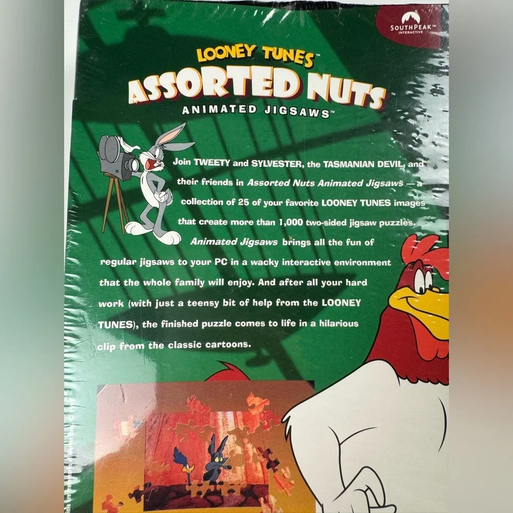 Loony Tunes Assorted Nuts Sealed Animated Jigsaw Game PC CDROM big box 1998